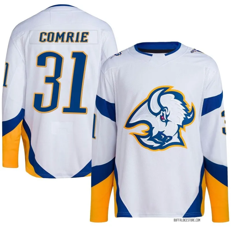 Eric Comrie 2022-23 Buffalo Sabres Set 1 Reverse Retro Jersey - NHL Auctions